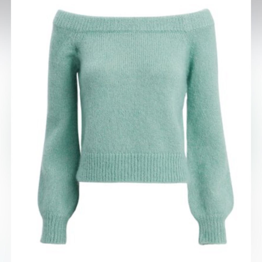 INTERMIX Mint Off-the-Shoulder Sweater size S - Picture 1 of 7